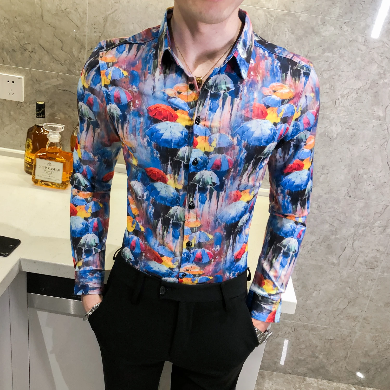 Luxury Printing Men Flower Shirt Autumn Korean Fashion Slim Fit Casual Men Social Shirt Long Sleeve Night Club Camisa Masculina Luxury Printing Men Flower Shirt Autumn Korean Fashion Slim Fit Casual Men Social Shirt Long Sleeve Night Club Camisa Masculina