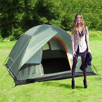 

3-4 Person Windbreak Camping Tent Dual Layer Waterproof Pop Up Open Anti UV Tourist Tents For Outdoor Hiking Beach Travel Tienda