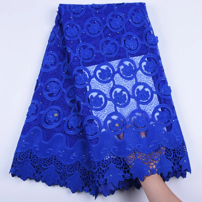 2019New Embroiderey Африканское, французское кружево кружевная ткань с камнями нигерийская Тюлевая Ткань Высокое качество 5Ydars из молочного шелка, LaceA1700