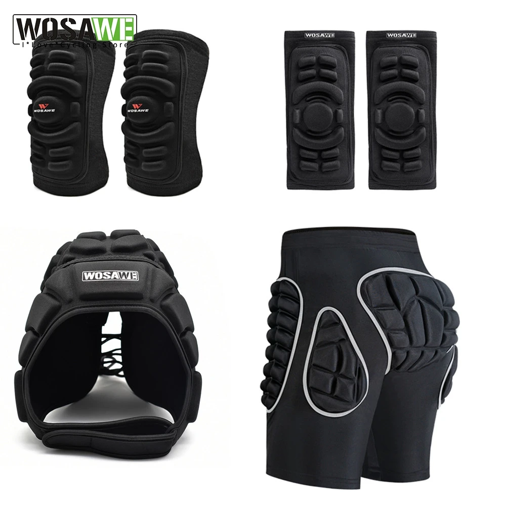 Ski Butt Guard Pants Protective Set Snowboard and Skate Knee Pads Padded Short 3-in-1 Set for Skiing Elbow Pads 