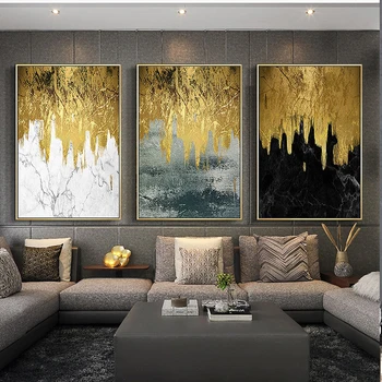 

Diamond Painting Abstract landscape golden Diy Full Square Drill Diamond Embroidery 5D Diamond Mosaic Triptych Home Decor AA2381