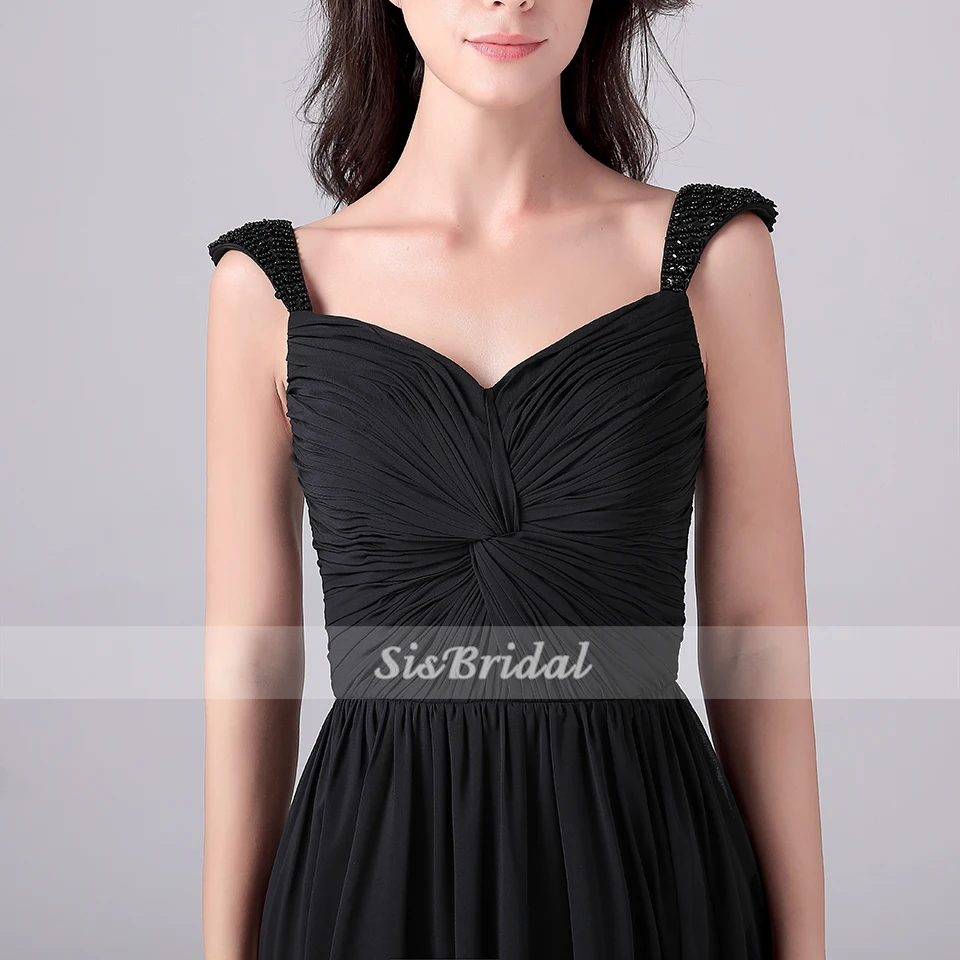 A-Line Off-The-Shoulder Длина пола шифон вечерние платья с бисером