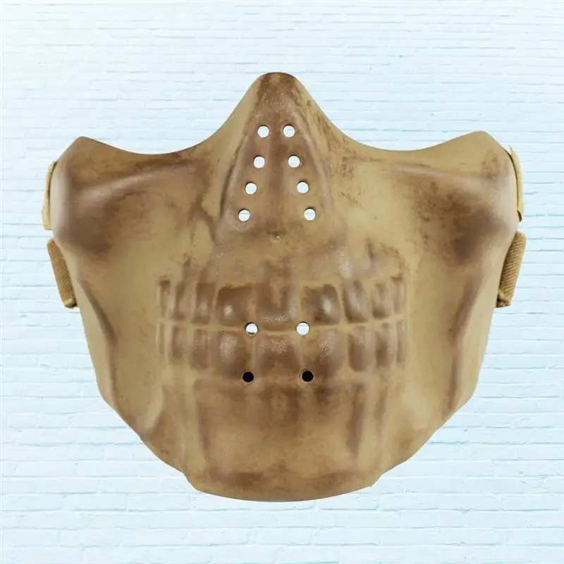Маска для страйкбола с черепом, охотничий рыцарь, полумаска для лица, эластичная повязка на голову из ТПУ, маска для рта, нижняя защитная маска, маскарадный костюм