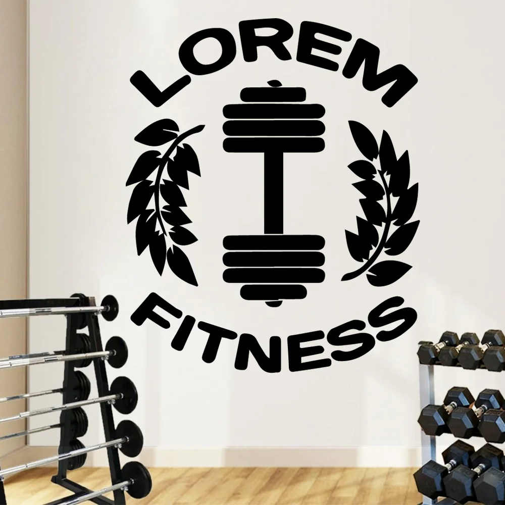 

Free Shipping Logo Gym Wall Art Decal Decoration Fashion Sticker Decor Fitness Room Bedroom Removable Wall Decals LW402