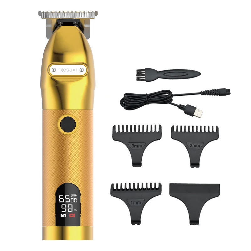 

JM-751 2020 new style hair clipper personal electric trimmer rechargeable powerful cutting blade, GOLD screen can be washed