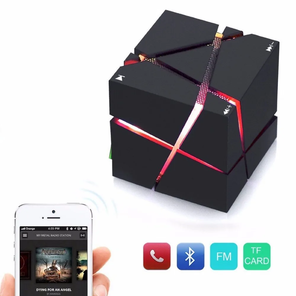 Bluetooth Nightlight Speaker Cube Accessories Smartphone 061330ff83c078d1804901: Black|white