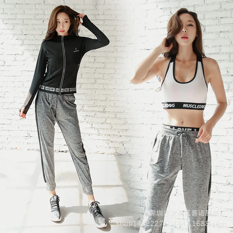 

2017 Autumn & Winter Yoga Clothes Sports WOMEN'S Suit Profession Gym Jogging Suits Loose-Fit Slimming Quick Drying Clothes Coat