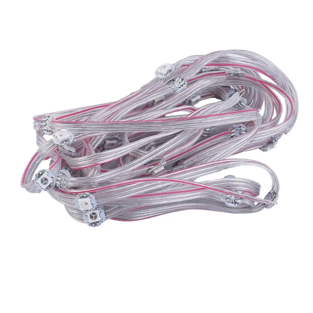 

Hot 50x WS2812B Pre-soldered leds with wire 5V WS2812 Wire Addressable Idividually LED Module String Panel