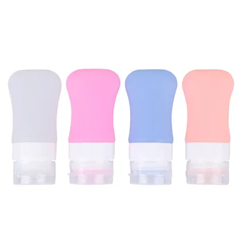 

4pcs Silicone Dispense Bottles Lotion Bottle Small Cosmetic Lotion Bottle Travel Bottles with PVC Zipper Bag (37ML Pink, Blue, W