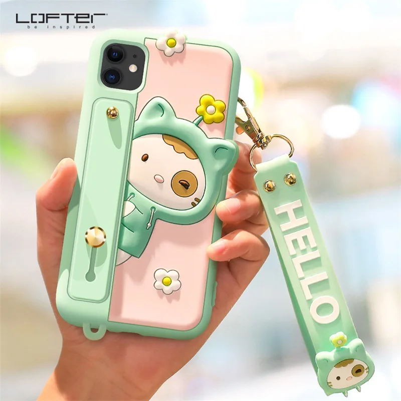 Green Мультяшные мягкие чехлы для телефонов для iPhone 11 Shockroof для iPhone 11 Pro 11 Pro Max Силиконовая задняя крышка для iPhone X XS MAX подставка - Цвет: Green