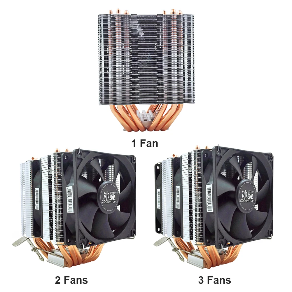 6HeatPipesCPUCooler4PinPWMRGBPCQuietCPUCoolingFanfor