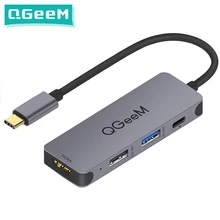 QGeeM USB C Hub dla Macbook Pro Multi USB 3 1 typ C Hub 3 0 2 0 USB C HDMI Adapter PD Dock dla Huawei Mate 20 Pro OTG Splitter tanie tanio usb typu c CN (pochodzenie) 12cm HUB004 Brak 4-IN-1 USB 3 1 Type-c to HDMI+USB3 0+USB2 0+PD USB 3 1 Type-C Male Port Gen2 10Gbps Transfer