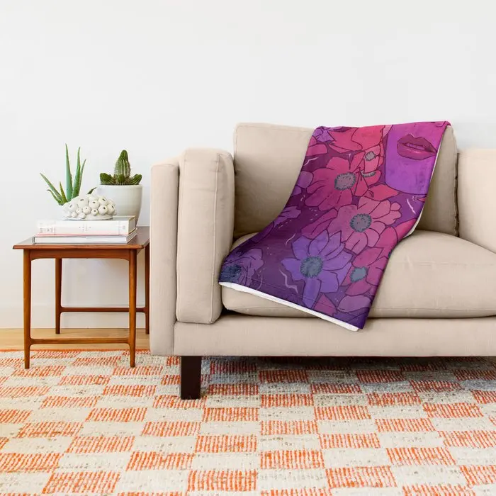 Flower Design Blankets Floral WomenThrow Blanket Flannel Fabric Blanket Throws for Sofa 150x200 Flower Fleece Throw