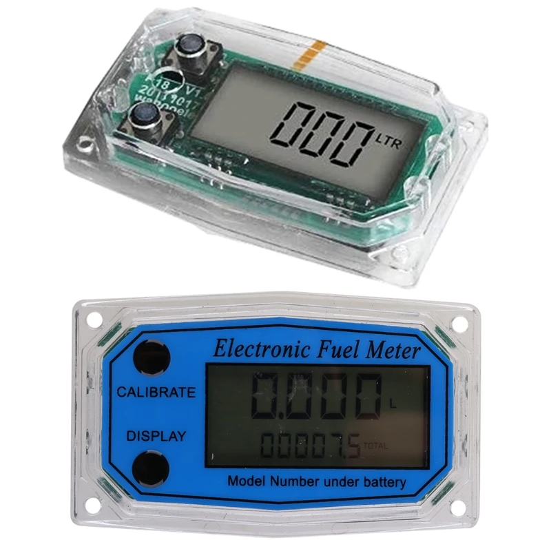 587C Turbine Flow Meter Digital Oil Fuel Flow Meter Mini Pump Fuel Diesel Counter Display Chip