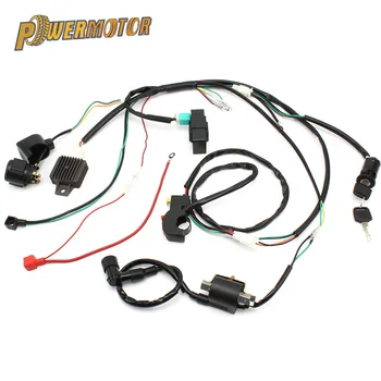 

Motorcycle CDI Ignition Coil Wiring Harness Loom Solenoid Ignition Rectifier For 50/70/90/110/125CC Quad Dirt Bike ATV Go Kart