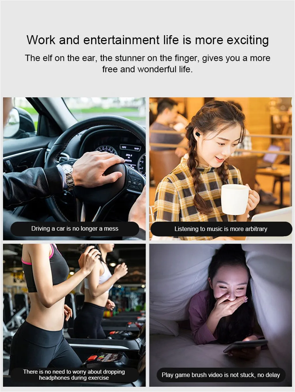 Wireless bluetooth headset