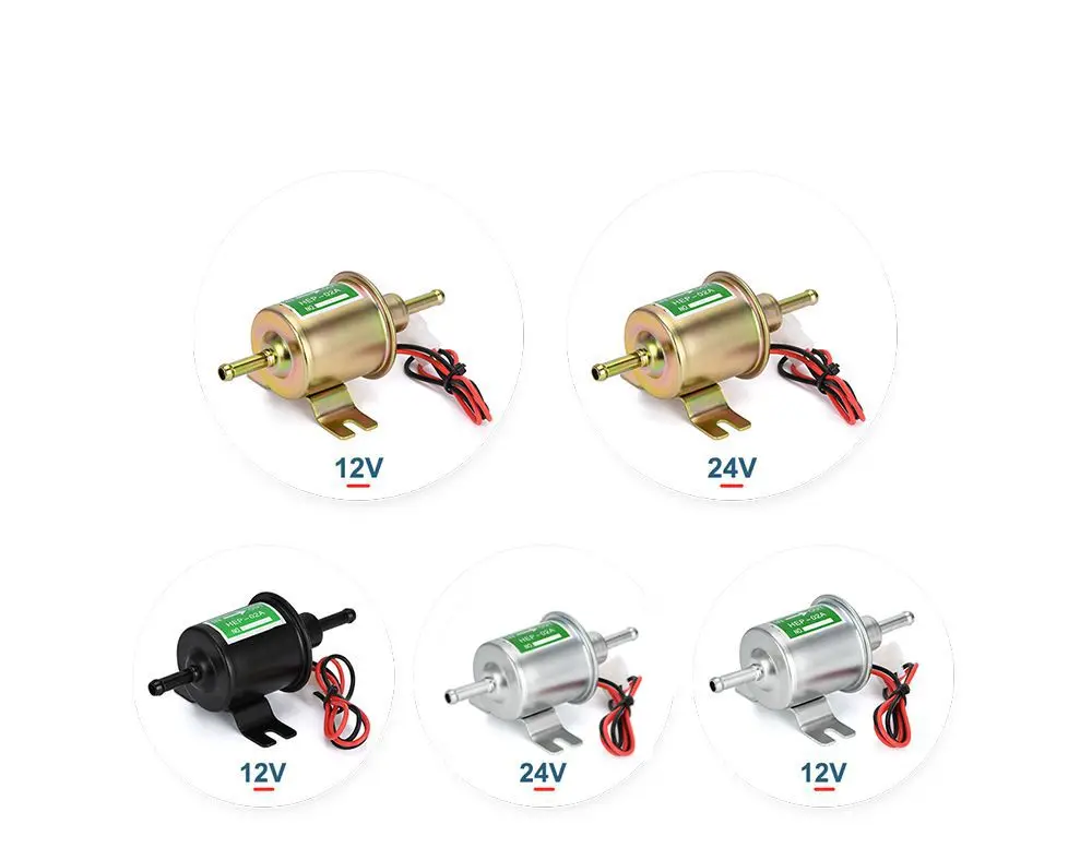 12V/24V Universal Electric Fuel Pump Low Pressure Bolt Fixing Wire Diesel Petrol HEP02A For Car