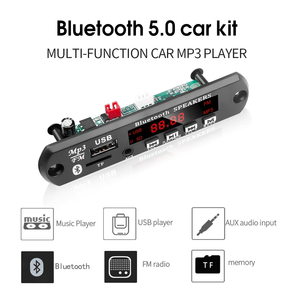 Placa decodificadora Placa decodificadora inalámbrica Bluetooth Módulo de Audio MP3 Soporte USB SD FM Llamada Manos Libres