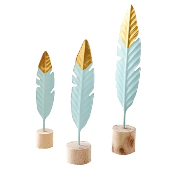 

Iron Feather Shape Ornaments Metal Office Artist Bookroom Desktop Decoration Props Home Decoration.