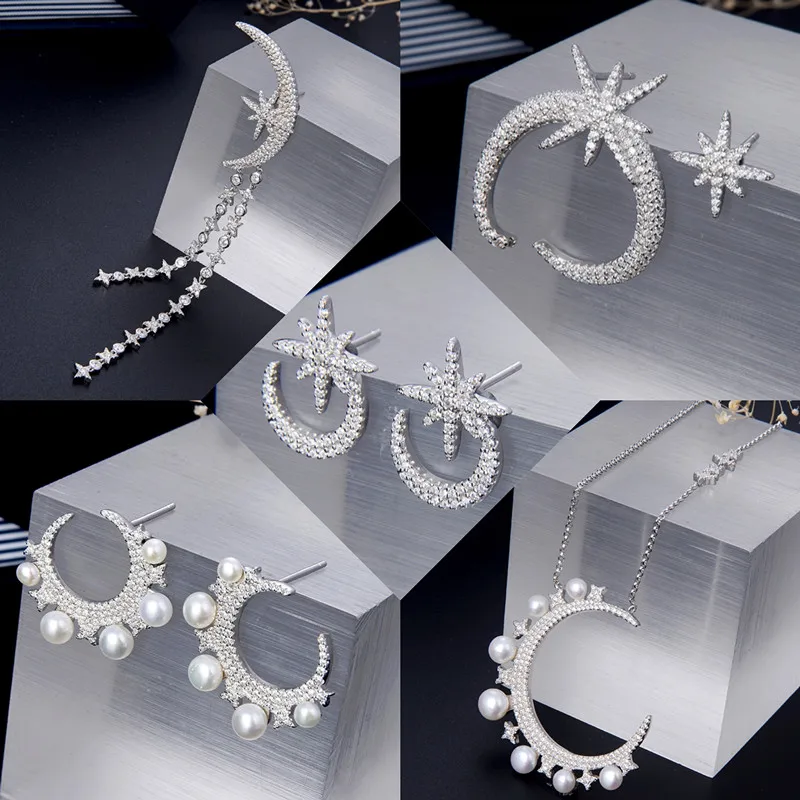 

Fashion pearl jewelry long tassel earrings for women cubic zircon studs earring woman 2020 Female jewelries gift girls