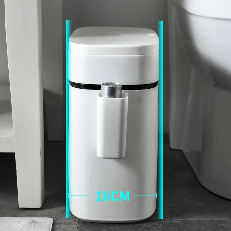 12L Large Capacity Trash Cans Kitchen Toilet Garbage Bag Holder Rubbish Bin Dustbin Bucket Crack Press-Type Bathroom Waste Bin