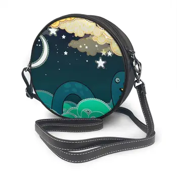 

Cartoon Loch Ness Monster Round Crossbody Cell Phone Shoulder Bag Messenger Bags Fashion Daily Use For Women Wallet