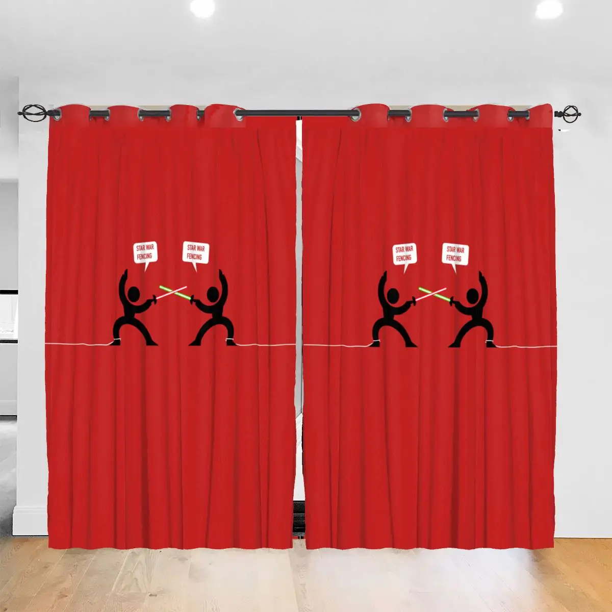 

Living Room Sun Block Curtain Luke I Am Your Fencer Fencing Light Shading Bedroom Blackout Window Curtains 52x72In
