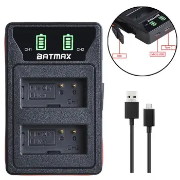 

Batmax PS-BLN1 BLN-1 LED Dual USB Charger with Type C Por for Olympus OM-D E-M1 E-M5 Mark II PEN-F E-P5 EM1 EM5 PENF EP5