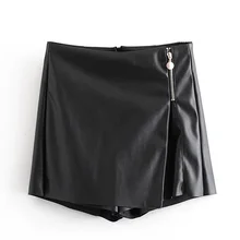 ZOEPO осень зима шорты из искусственной кожи женские модные повседневные шорты из искусственной кожи женские элегантные черные шорты женские