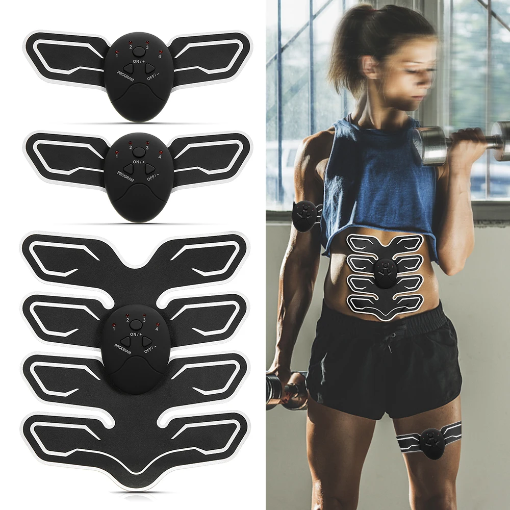 Abdominal Muscle Trainer Fitness Toner Belly Leg Arm Pad Exercise EMS Stimulation Training Stimulator Gear Body Massager |