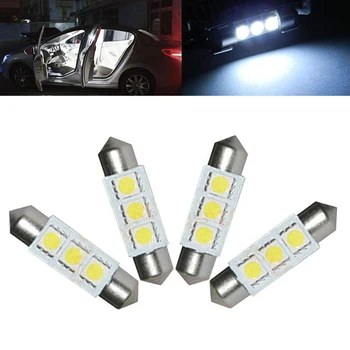 

Dome Car Lights License Plate Lamp Bulb 4pcs Replacement Accessories Set White 36mm Festoon 5050 SMD