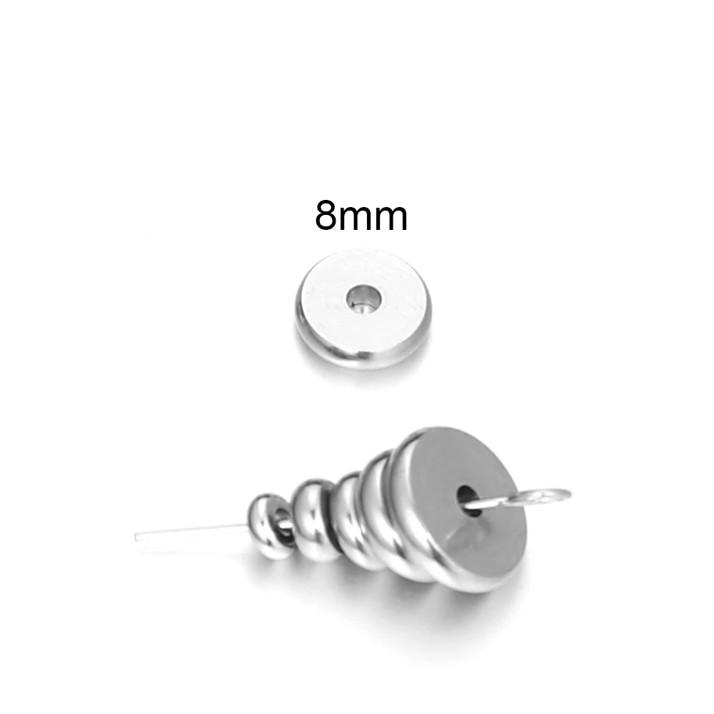 8mm Semitree 50 шт. 4 мм 6 мм 8 мм 10 мм Нержавеющая сталь туфли на плоской подошве с круглым носком, металлической бусины-разделители бусины DIY браслет Цепочки и ожерелья ювелирных изделий - Цвет: 8mm