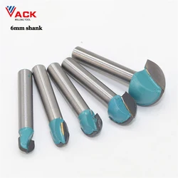 Vack fresa de ponta redonda, 6mm, para ponteira de carboneto sólido, 4 ou 5 peças