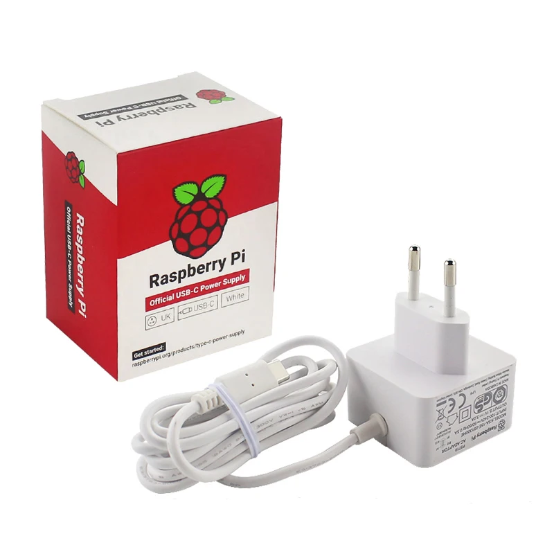Raspberry Pi 4 Official Power Adapter 5.1V 3A Type-C Power Charger ...