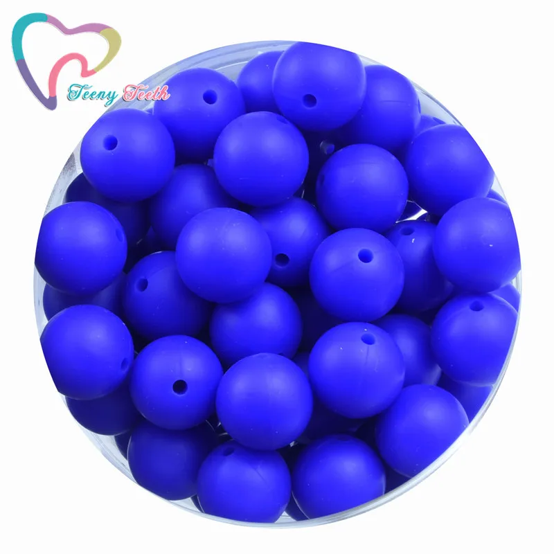 Royal Blue Для подростков Зубов 20 шт., для пищевых продуктов детский Прорезыватель 12-15 мм круглые шариковые бусины силиконовые шестиугольник 17 мм Соска с бусами зажимы цепочка ручная работа - Цвет: Royal Blue