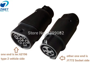 

32Amp EV Adaptor SAE J1772 Connector Socket Type 1 To Type2 EV Adapter For Car Charging