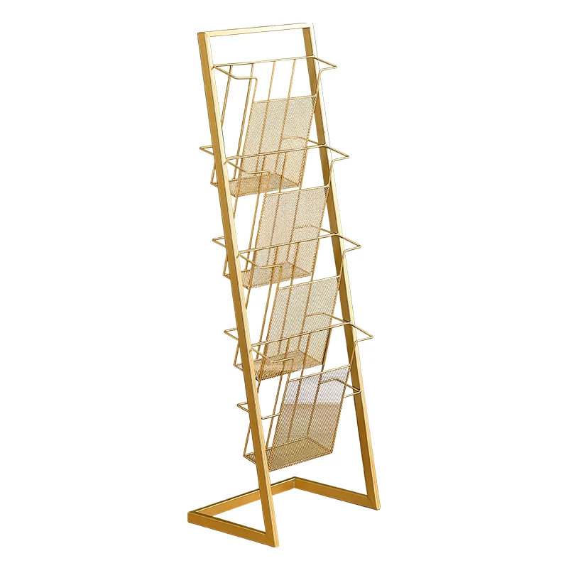 

Nordic wrought iron floor books and magazines rack baby bookshelf children picture books publicity display rack newspaper rack