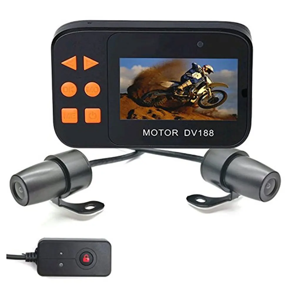 

130 Degree Wide Angle Motorcycle Locomotive Driving Recorder Hd 1080p Night Vision Split Front And Rear Double Lens