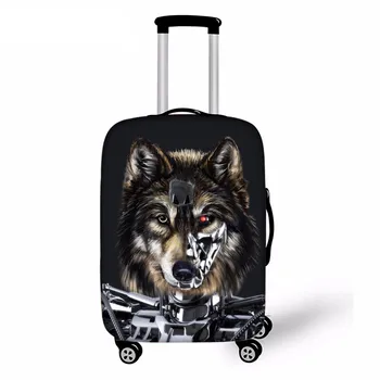 

Thick Elastic Animal Wolf Luggage Protective Cover Fashion Men Women Case Suitcase Trolley Baggage Bag Cover Travel Accessories