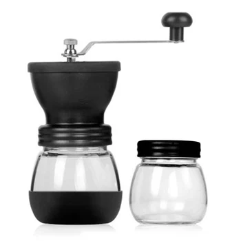 

Manual grinder ceramic burr with glass storage tank suitable for home office 1 set durable