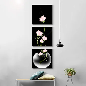 

Fish Tank Lotus Flourish Landscape Painting Poster Print Canvas Mural Nordic Minimalist Style Art Pattern Modular Living Room