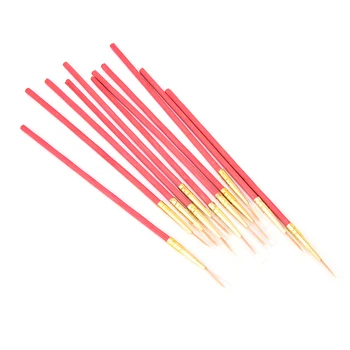 

10Pcs/Set Nylon Hair Wooden Handle Watercolor Gouache Painting Teaching Pen Paint Set Kids Student Drawing Art Supplies