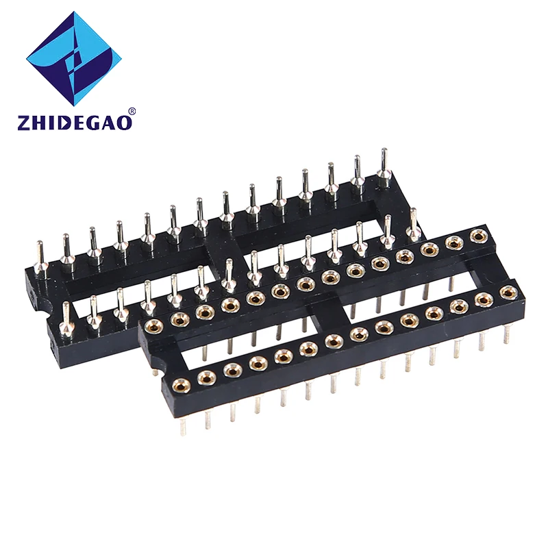 ZHIDEGAO 5pcs DIP28 Round Hole 28 Pins 2.54MM IC Sockets Adaptor Solder Type PIN Connector | Электронные компоненты и