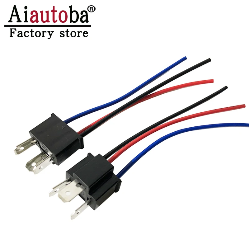Aiautoba H7 H4 HB2 9003 Штекерный разъем для Светодиодный Ной сменной фары Разъем жгут