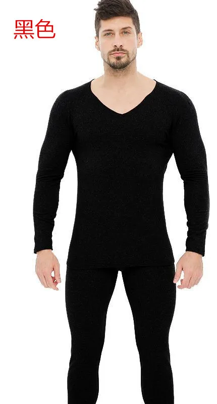 men's winter underwear thermal underpants leggings men long johns thermal clothing compression seamless long sleeve Polyester - Цвет: Black