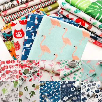 

100X145cm Ins Flamingo Printed Fabric Cloth Sewing 100% Cotton Fabric Cloth For Patchwork DIY Handmade Accessories