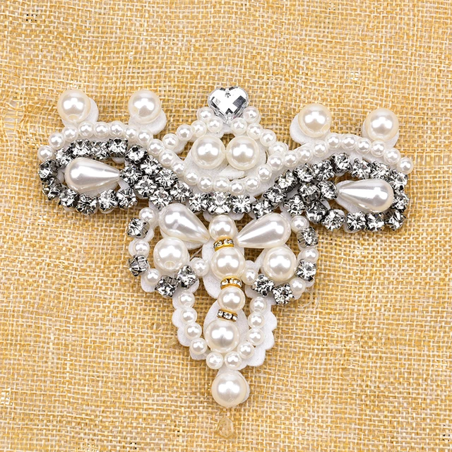 Decorative Pearl Accessories Pearl Charm Wedding Dress Trim Shoes Pearl sew  on Applique Shoe Jewelry Waist Belt for Dresses Appliques for Clothes