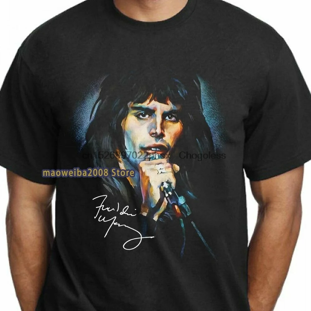 Футболка Queen Freddie Mercury фирменная футболка VTG 70s Rock Music Черная Мужская | одежда