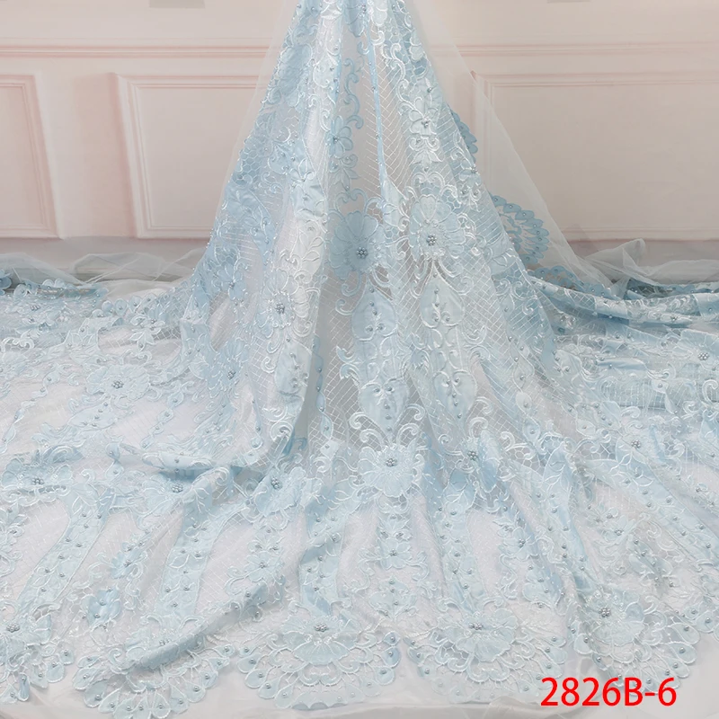 

Newest African French Net Lace Fabric 2019 Beautiful Stones Lace Fabric Embroidery Mesh Tulle Lace Fabric QF2826B-6