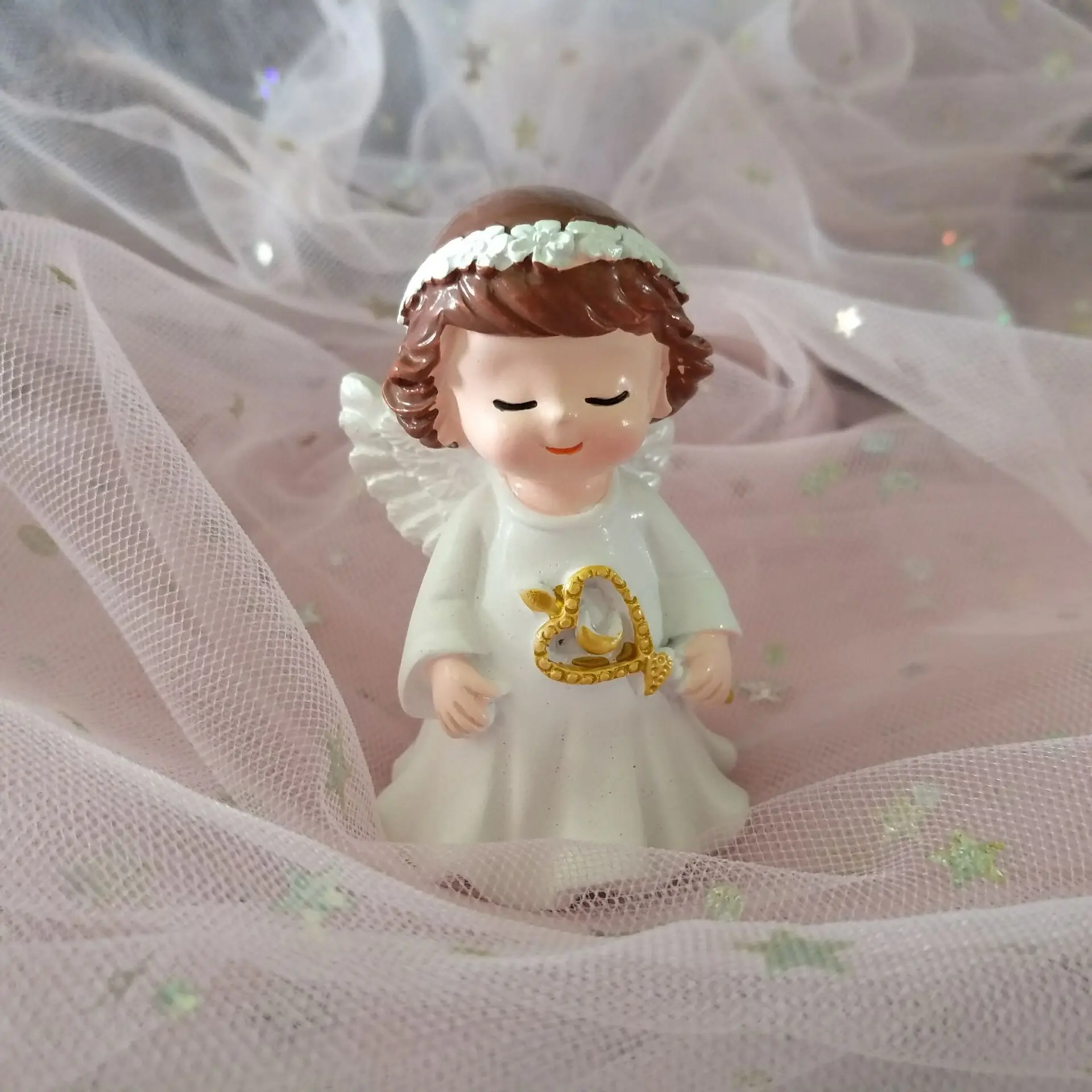 Прекрасный Резиновый мальчик девочка ангелы Топпер для торта «С Днем Рождения» Дети сувениры торт украшения десерт аксессуары вечерние принадлежности - Цвет: Girl